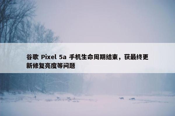 谷歌 Pixel 5a 手机生命周期结束，获最终更新修复亮度等问题