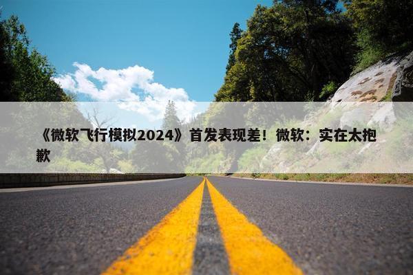 《微软飞行模拟2024》首发表现差！微软：实在太抱歉