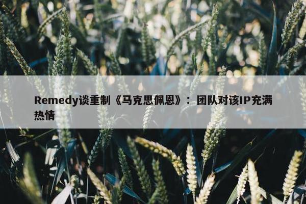 Remedy谈重制《马克思佩恩》：团队对该IP充满热情