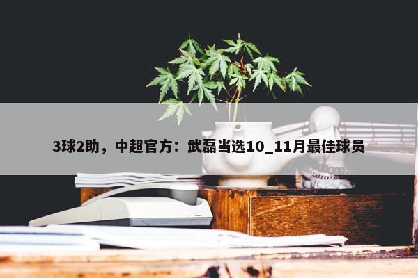 3球2助，中超官方：武磊当选10_11月最佳球员