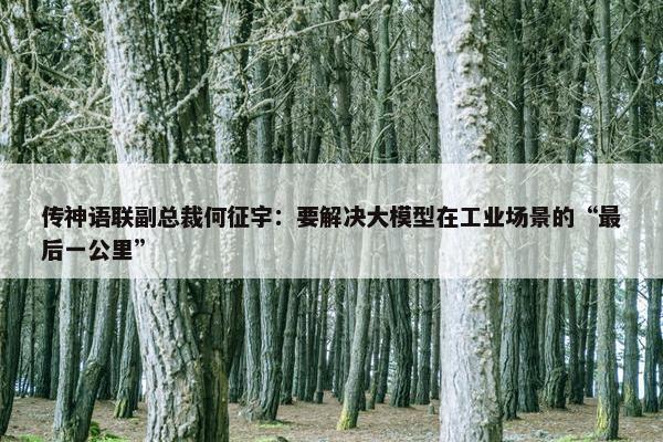 传神语联副总裁何征宇：要解决大模型在工业场景的“最后一公里”