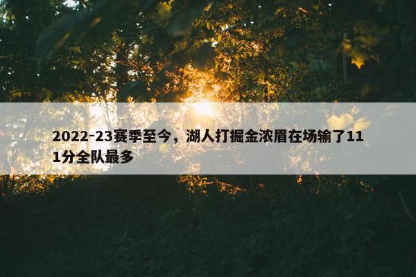 2022-23赛季至今，湖人打掘金浓眉在场输了111分全队最多