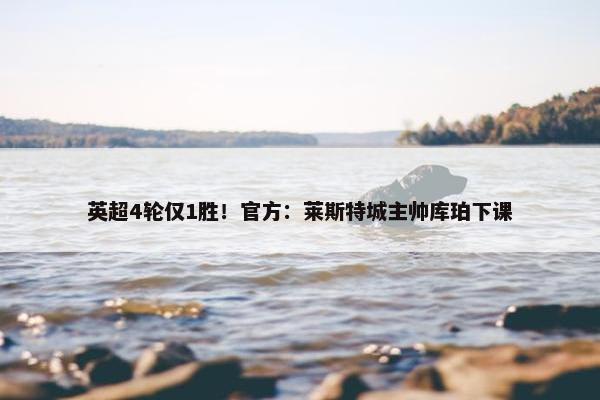 英超4轮仅1胜！官方：莱斯特城主帅库珀下课