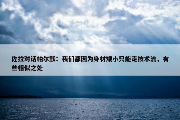 佐拉对话帕尔默：我们都因为身材矮小只能走技术流，有些相似之处