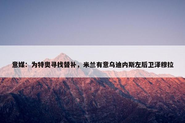 意媒：为特奥寻找替补，米兰有意乌迪内斯左后卫泽穆拉