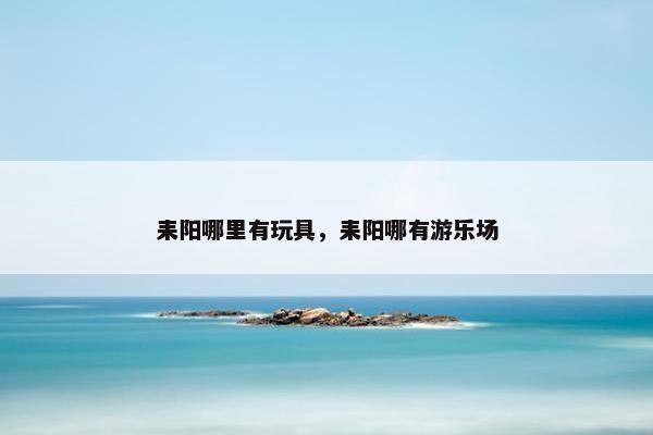 耒阳哪里有玩具，耒阳哪有游乐场