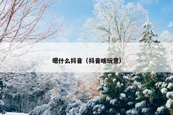 嗯什么抖音（抖音啥玩意）