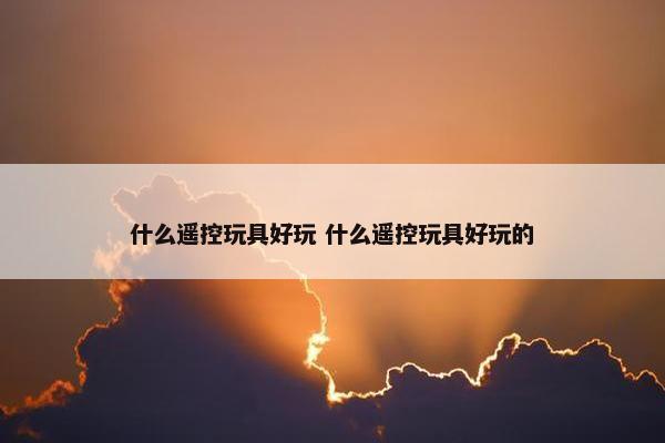 什么遥控玩具好玩 什么遥控玩具好玩的