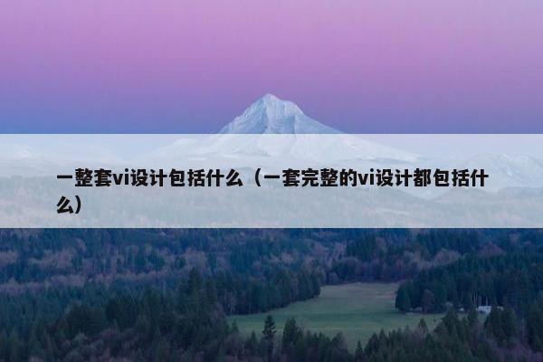 一整套vi设计包括什么（一套完整的vi设计都包括什么）